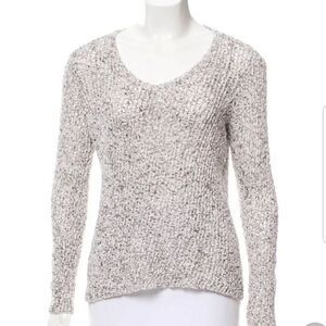 🤍 Eileen Fisher 🤍 knit sweater gray white marble mesh size S cotton